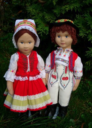 Pár v kroji / Couple in folk costume Zemplín 45cm